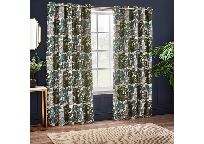 Woodlands Eyelet, Green - Ready Made Curtains - Image 7